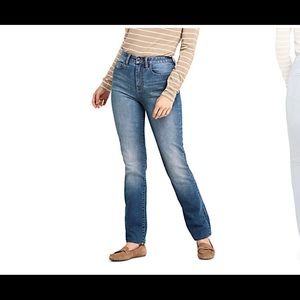 Curvy Mid Rise Straight Leg Jeans - Blue